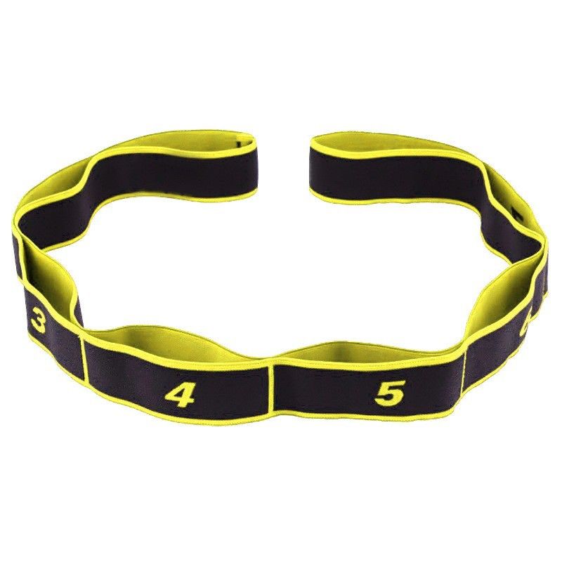 Stretching Strap, 8 Loop Yoga Straps for Stretching, Elastic Stretch Strap Stretch Band for Exercise Yoga Fitness Gym - Yellow