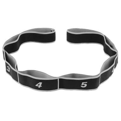 Stretching Strap, 8 Loop Yoga Straps for Stretching, Elastic Stretch Strap Stretch Band for Exercise Yoga Fitness Gym - Black