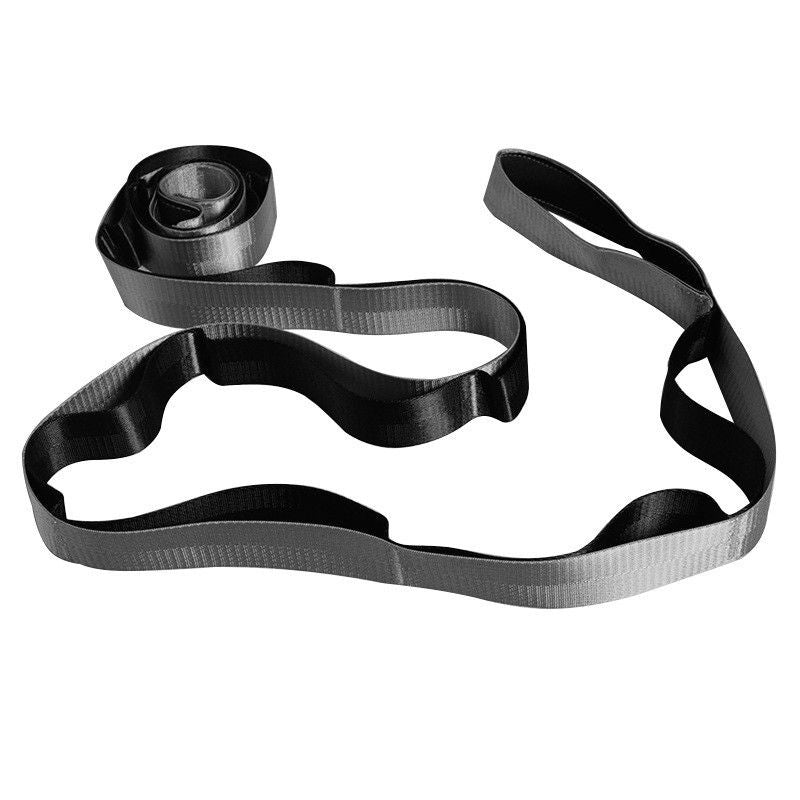 Yoga Stretch Strap with Handles for Stretching, Non-Elastic Exercise Strap for Physical Therapy, Pilates, Yoga & Flexibility Training - Silver