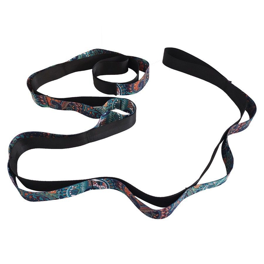 Yoga Stretch Strap with Handles for Stretching, Non-Elastic Exercise Strap for Physical Therapy, Pilates, Yoga & Flexibility Training - Mixed Color