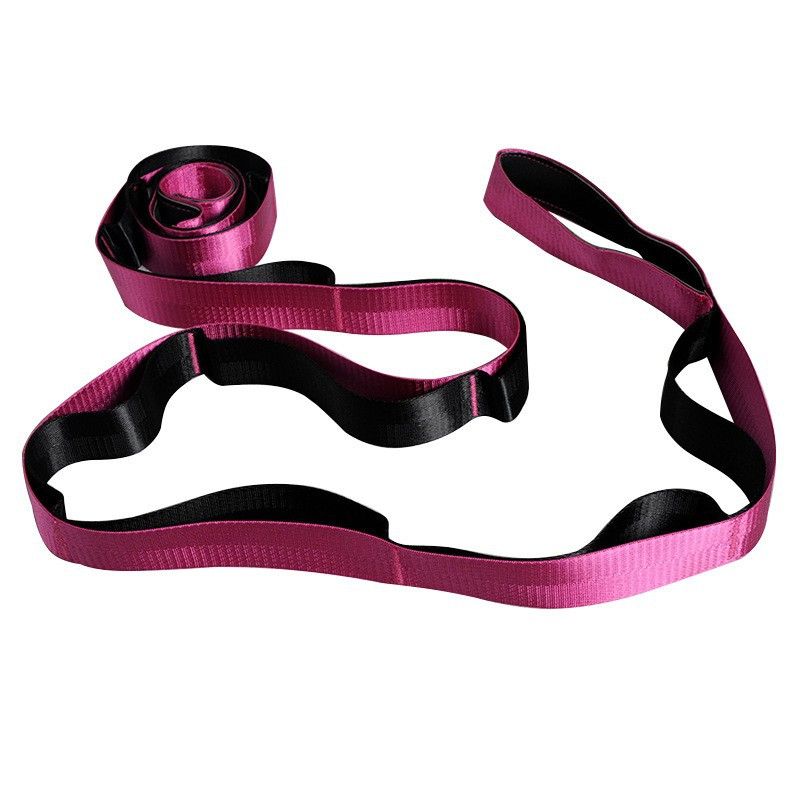 Yoga Stretch Strap with Handles for Stretching, Non-Elastic Exercise Strap for Physical Therapy, Pilates, Yoga & Flexibility Training - Magenta