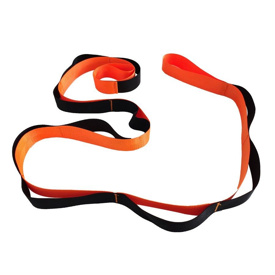 Yoga Stretch Strap with Handles for Stretching, Non-Elastic Exercise Strap for Physical Therapy, Pilates, Yoga & Flexibility Training - Orange