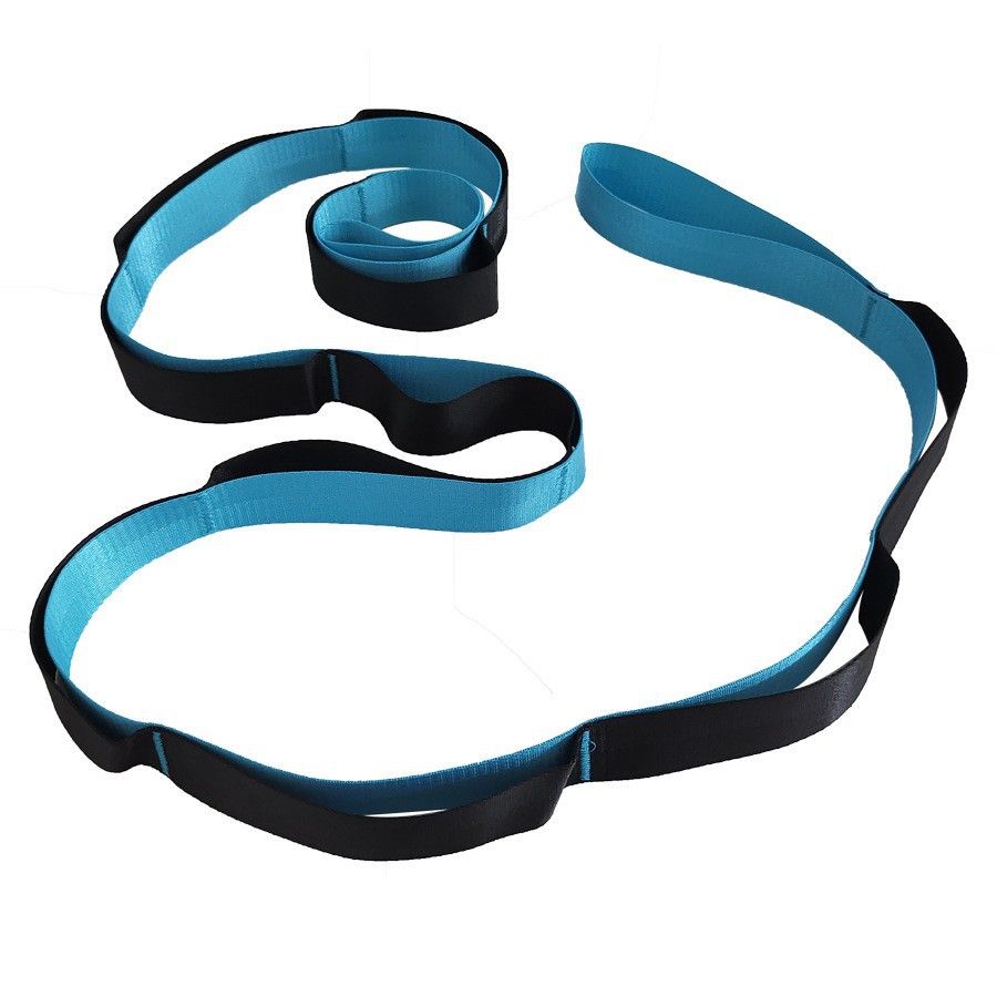 Yoga Stretch Strap with Handles for Stretching, Non-Elastic Exercise Strap for Physical Therapy, Pilates, Yoga & Flexibility Training - Blue