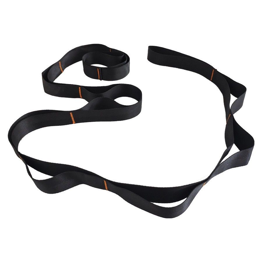 Yoga Stretch Strap with Handles for Stretching, Non-Elastic Exercise Strap for Physical Therapy, Pilates, Yoga & Flexibility Training - Black