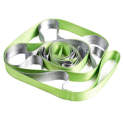 Yoga Straps Stretching Strap with 12 Loops Workout Poster Long Stretch Out Bands compatible with Stretching Physical Therapy Equipment - Green