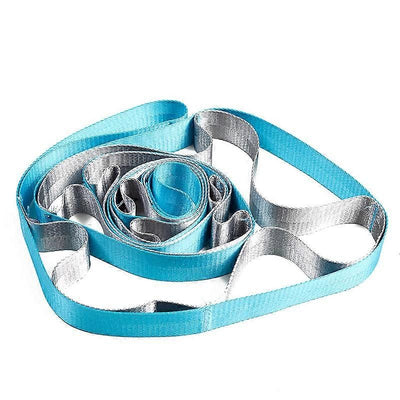 Yoga Straps Stretching Strap with 12 Loops Workout Poster Long Stretch Out Bands compatible with Stretching Physical Therapy Equipment - Blue