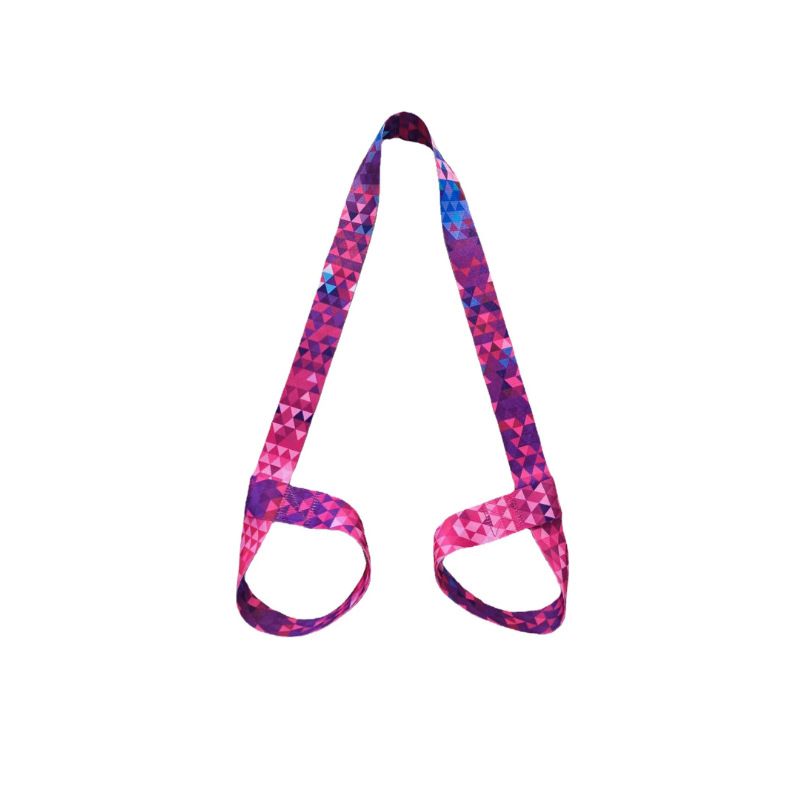 2-in-1 Yoga Mat Carry Strap & Stretch Strap with Adjustable Buckles for Yoga, Pilates & Fitness - Magenta-purple