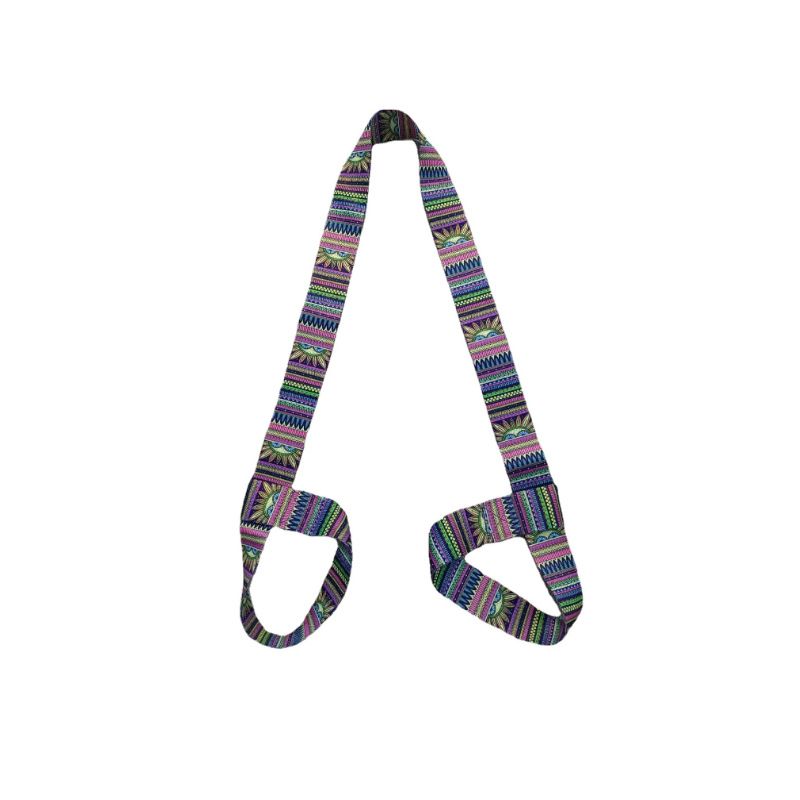 2-in-1 Yoga Mat Carry Strap & Stretch Strap with Adjustable Buckles for Yoga, Pilates & Fitness - Multicolor