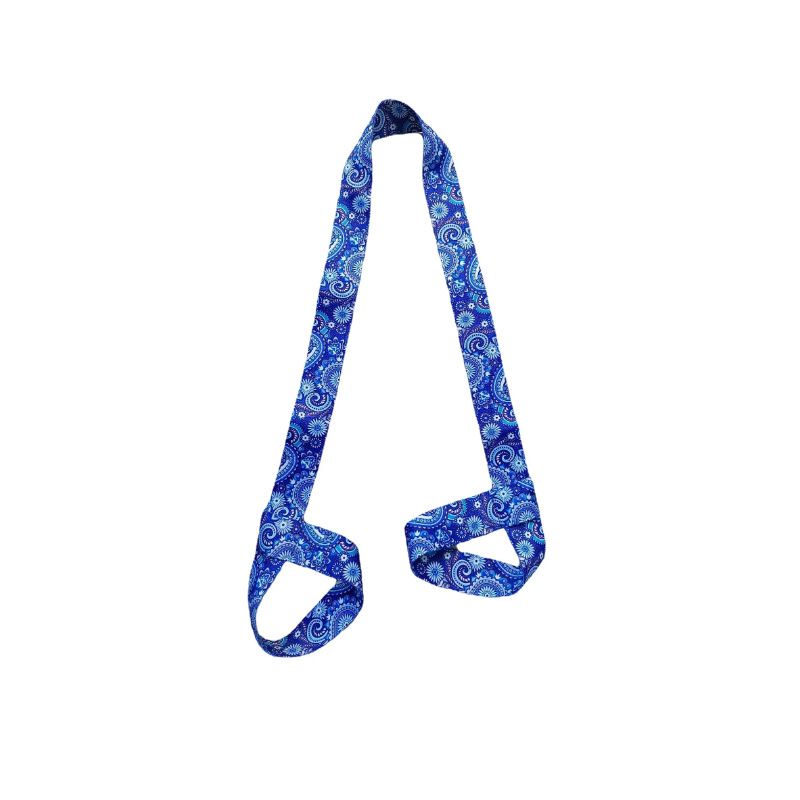 2-in-1 Yoga Mat Carry Strap & Stretch Strap with Adjustable Buckles for Yoga, Pilates & Fitness - Dark Blue