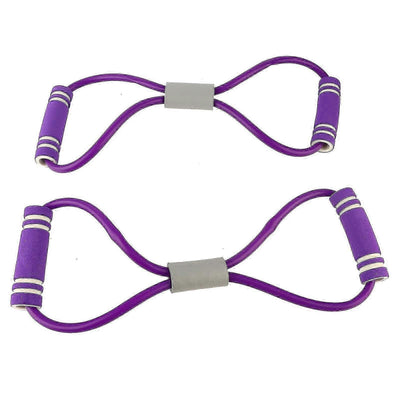 2Pcs Purple 8-Shaped Chest Expander Stretching Strap for Yoga Fitness