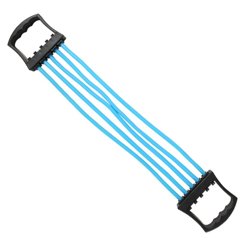 Chest Expander Removable Spring Exercise Arm Stretch Strap Tension Cord - Blue