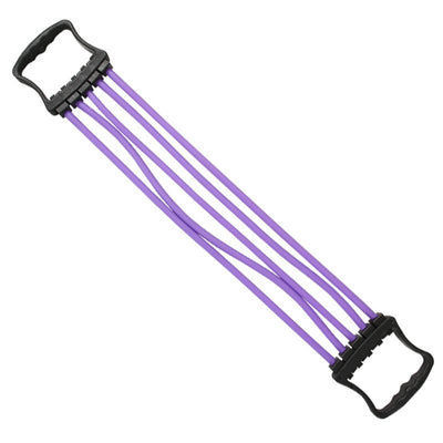 Chest Expander Removable Spring Exercise Arm Stretch Strap Tension Cord - Purple