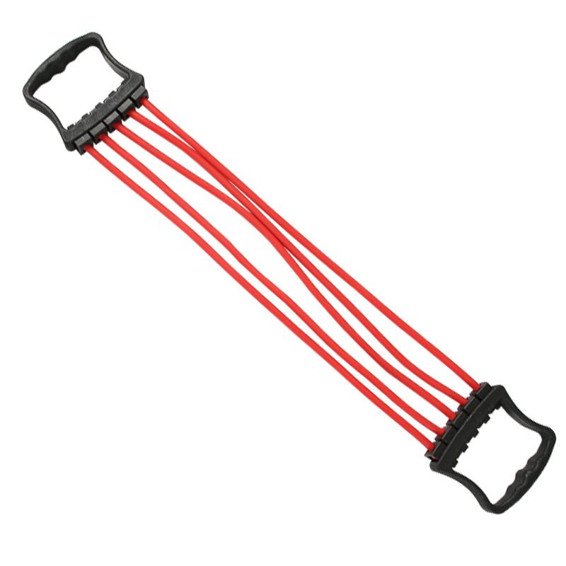 Chest Expander Removable Spring Exercise Arm Stretch Strap Tension Cord - Red