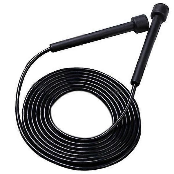 Speed Jump Rope for Fitness, Racing Skipping Rope with Ball Bearings, Adjustable Exercise Jump Rope for Cardio, Boxing, CrossFit & Workout - Black