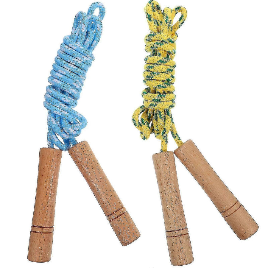 2pcs Sport Ropes Jump Ropes Daily Use Jump Ropes Fitness Jump Ropes Exercise Supply - Blue Yellow
