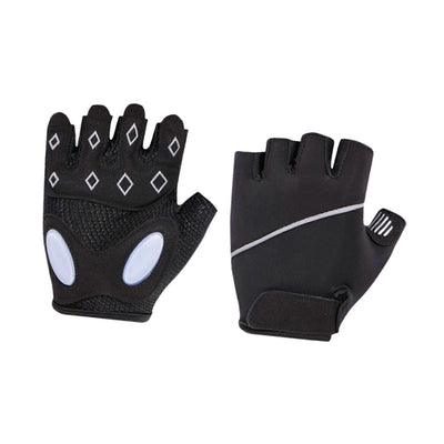 Breathable Fingerless Workout Gloves with Silicone Palm Protection - Anti-Slip Gym Gloves for Men & Women, Ideal for Cycling, Weightlifting & Cross Training - Black L