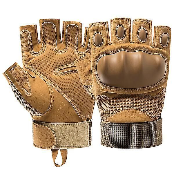 Motorcycle Gloves Fitness Gloves Half-finger Gloves Padded Gloves Gym Gloves - Khaki M