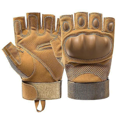 Motorcycle Gloves Fitness Gloves Half-finger Gloves Padded Gloves Gym Gloves - Khaki XL