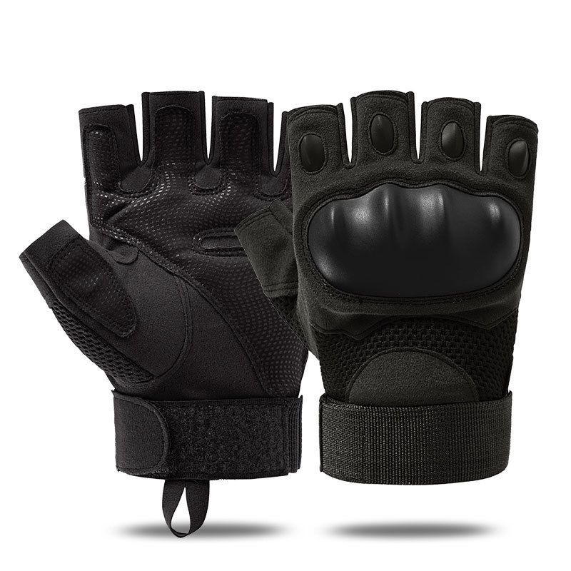 Motorcycle Gloves Fitness Gloves Half-finger Gloves Padded Gloves Gym Gloves - Black M