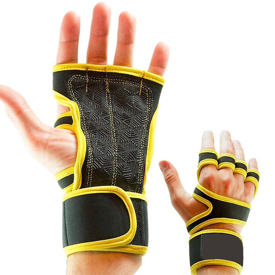 1 Pair Durable Weight Lifting Gloves For Intense Gym Sessions Gym Gloves Fitness Comfortable - Yellow M