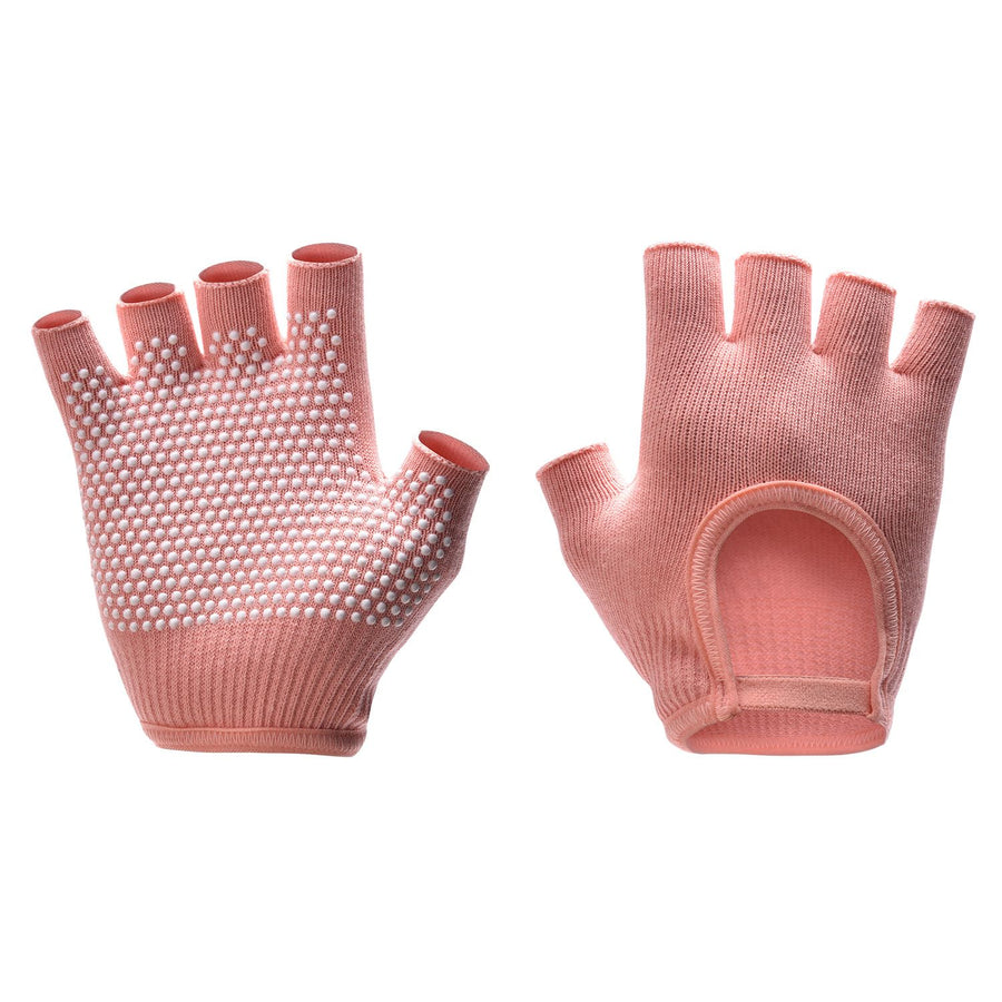 Breathable Half-Finger Pilates Gloves – Non-Slip Gym Gloves for Women, Elastic Cotton Blend Fitness Gloves for Cycling, Dancing & Workout Orange