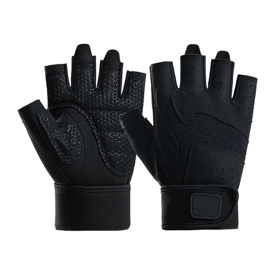 Half-Finger Breathable Workout Gloves – Non-Slip Gym Gloves for Fitness, Cycling, Climbing & Training - Black M