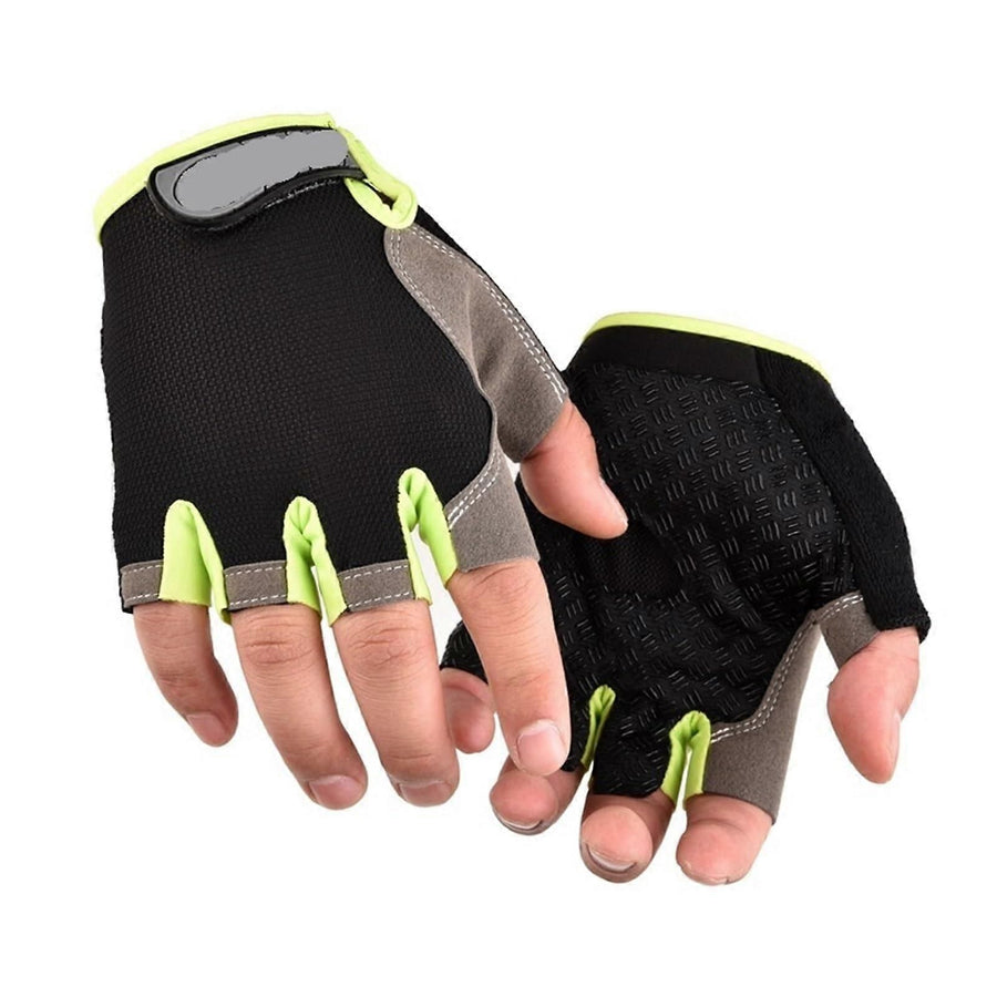 Gym Gloves Half Finger Breathable Anti-Slip Fitness Workout Training Gloves with Palm Padding for Weightlifting Cycling - Green XL