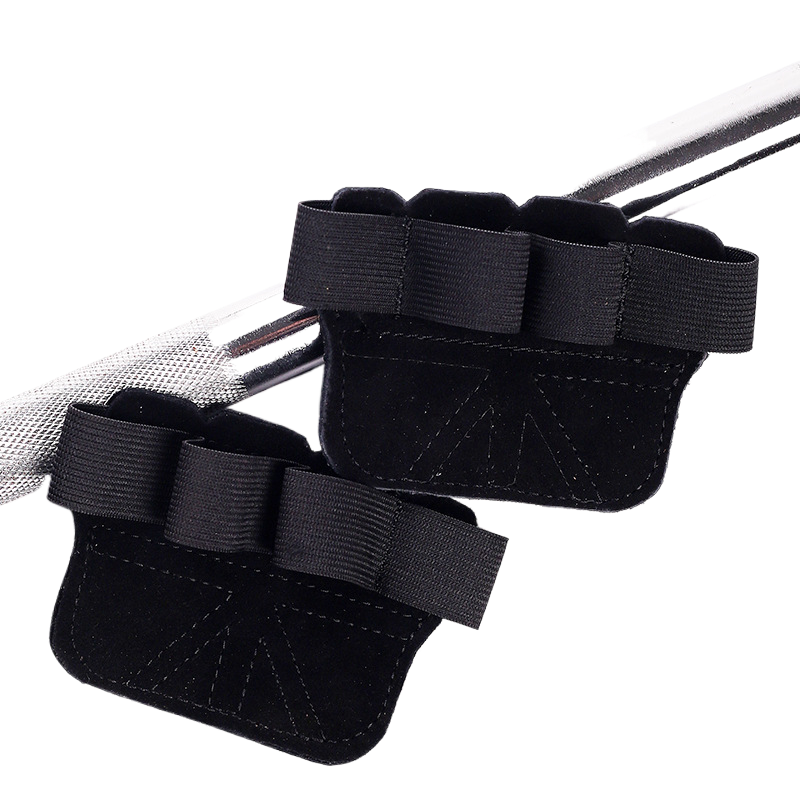 Fingerless Gym Gloves for Men & Women, Breathable Anti-Slip Workout Gloves with Enhanced Grip & Palm Protection - Black