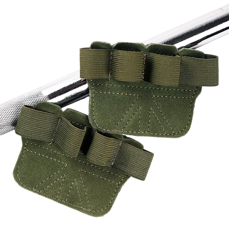 Fingerless Gym Gloves for Men & Women, Breathable Anti-Slip Workout Gloves with Enhanced Grip & Palm Protection - Army Green