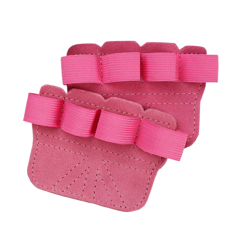Fingerless Gym Gloves for Men & Women, Breathable Anti-Slip Workout Gloves with Enhanced Grip & Palm Protection - Pink