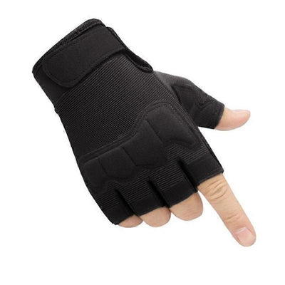 Half Finger Tactical Gloves for Men & Women, Anti-Slip Fingerless Gym Workout Training Gloves for Cycling, Hiking, Climbing and Outdoor Sports - Black M