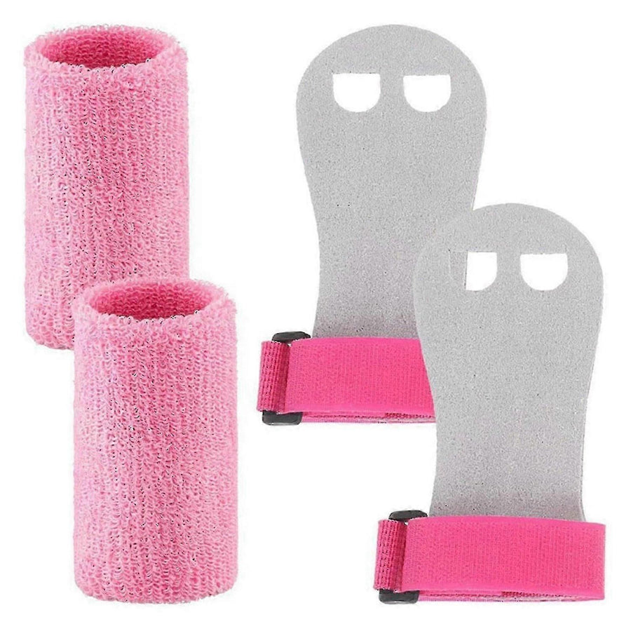 Gymnastics Wrist Grips with Wrist Support Anti-Slip Palm Guards for Training, Weightlifting, Cross Training and Fitness - Pink M
