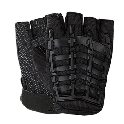 1 Pair Half Finger Fitness Gloves with Wrist Support, Non-Slip Breathable Gym Gloves for Weightlifting Strength Training Workout Sports Black