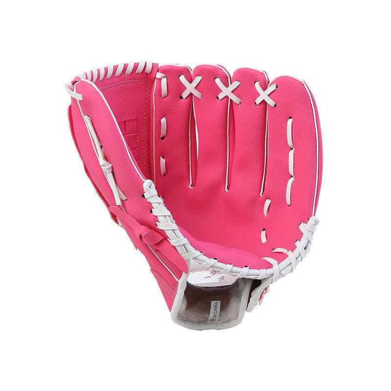 Youth Baseball Gloves Synthetic Leather Baseball Glove Sports Baseball for Women and Men Kids - Rose Red 12.5inch