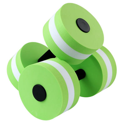 2PCS EVA Water Dumbbells Aquatic Exercise Barbells for Water Aerobics Pool Fitness Resistance Training - Green
