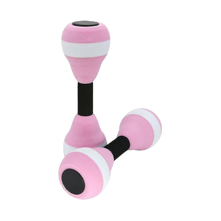 2PCS EVA Water Dumbbells Aquatic Exercise Foam Barbells for Water Aerobics Pool Resistance Fitness Training - Pink