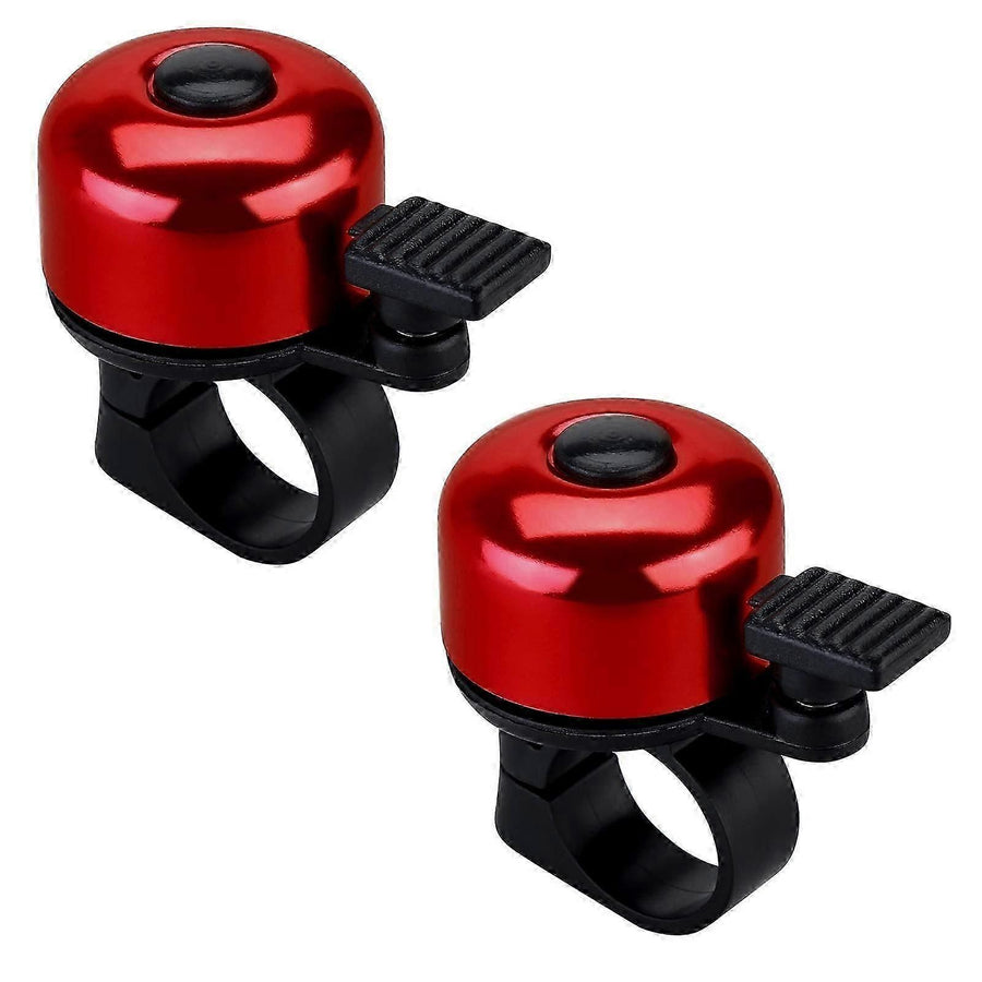 2PCS Bike Bell Bicycle Bell With Loud Crisp Clear Sound, Road And Mountain Bike Bell (Red)