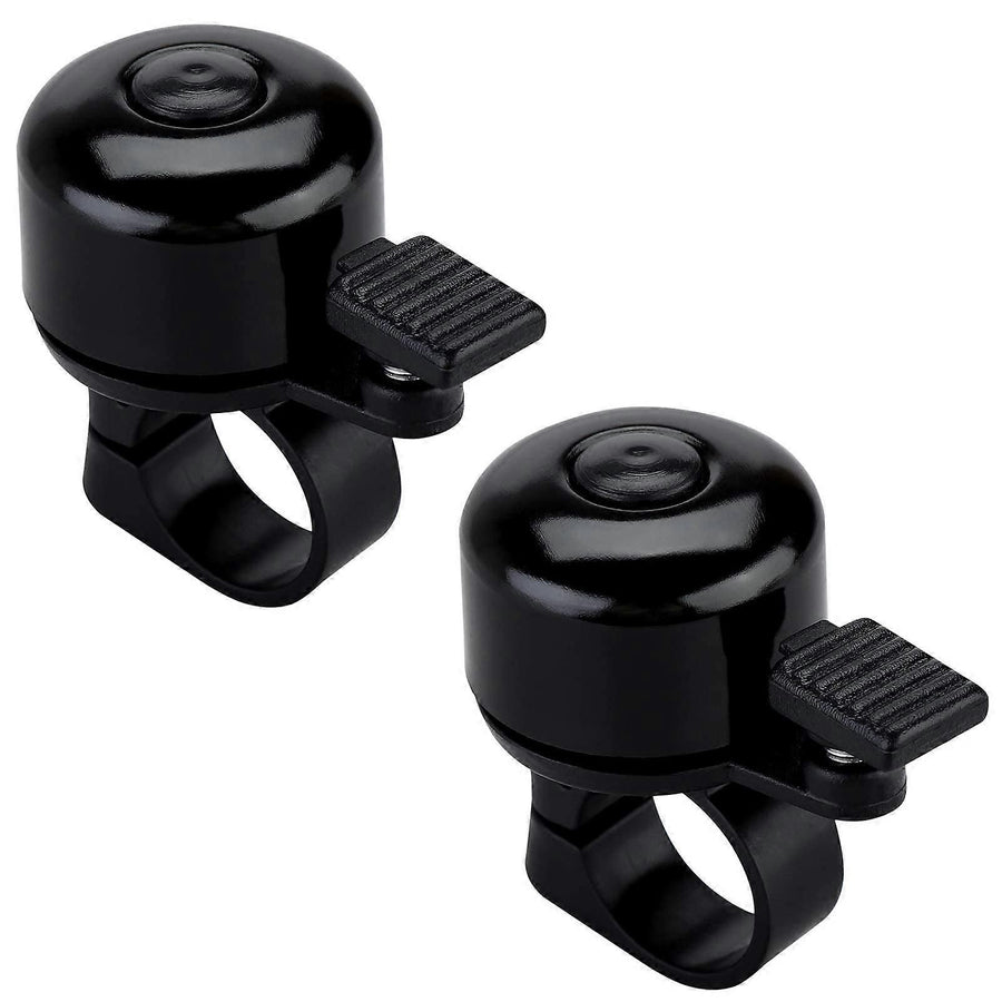 2PCS Bike Bell Bicycle Bell with Loud Crisp Clear Sound, Road and Mountain Bike Bell (Black)
