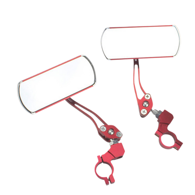 2PCS 360°Adjustable Bicycle Rear View Mirrors Foldable Handlebar Mirrors for MTB Road Bike E-Bike Scooter - Red
