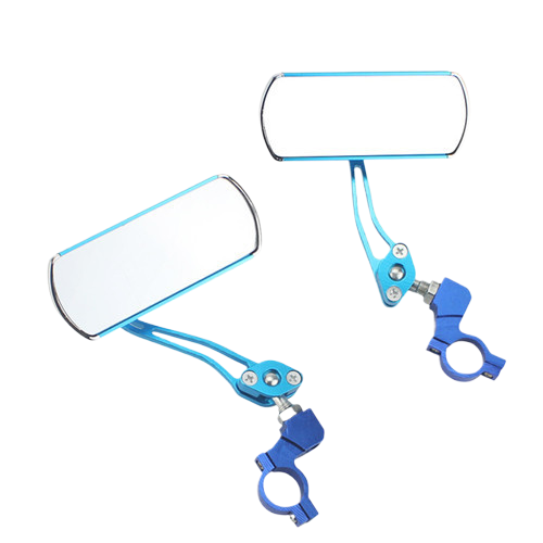 2PCS 360°Adjustable Bicycle Rear View Mirrors Foldable Handlebar Mirrors for MTB Road Bike E-Bike Scooter - Blue