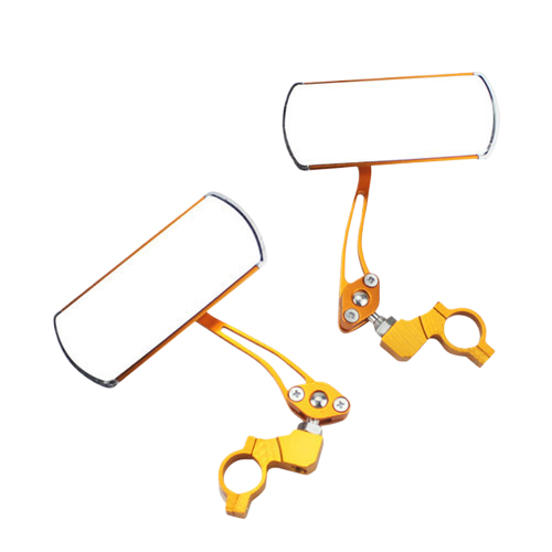 2PCS 360°Adjustable Bicycle Rear View Mirrors Foldable Handlebar Mirrors for MTB Road Bike E-Bike Scooter - Yellow