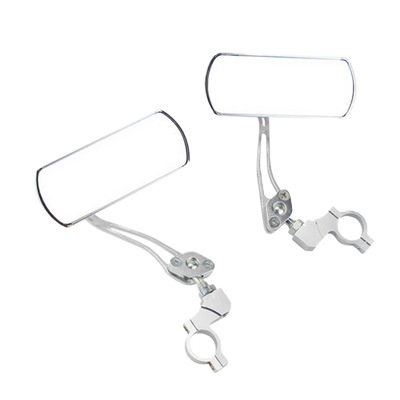 2PCS 360°Adjustable Bicycle Rear View Mirrors Foldable Handlebar Mirrors for MTB Road Bike E-Bike Scooter - Silver
