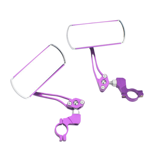 2PCS 360°Adjustable Bicycle Rear View Mirrors Foldable Handlebar Mirrors for MTB Road Bike E-Bike Scooter - Purple