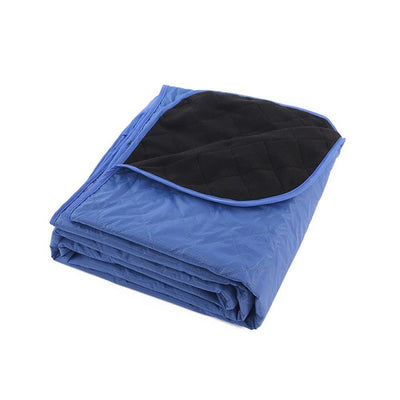 Outdoor Fleece Polyester Camping Blanket Waterproof Thick Portable Picnic Mat Machine Washable-dark blue
