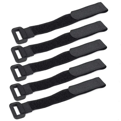 5pcs/lot Bicycle Handlebar Strap Holder Cycling Flashlight Tie Rope Bandages Universal Nylon Tie Fixed Items Bike Strap - 20x200mm Black