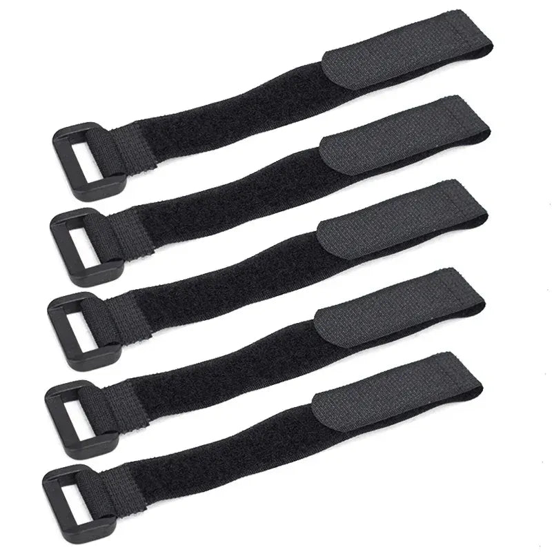 5pcs/lot Bicycle Handlebar Strap Holder Cycling Flashlight Tie Rope Bandages Universal Nylon Tie Fixed Items Bike Strap - 20x200mm Black