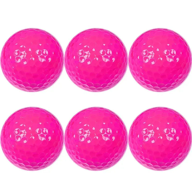 6Pcs Practice Golf Balls For Golfer Gift Golf Accessories for Indoor Outdoor - Pink Gift Ball