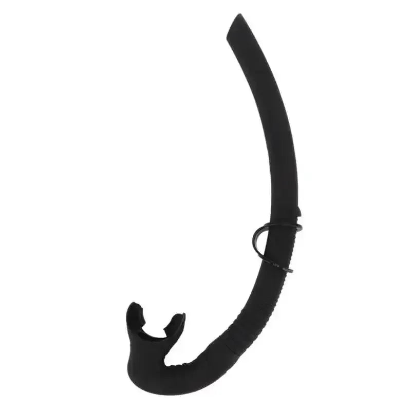 Diving Snorkel Foldable Mouthpiece Silicone Freediving Snorkel for Spearfishing Swimming Snorkeling Diving Accessory - Black