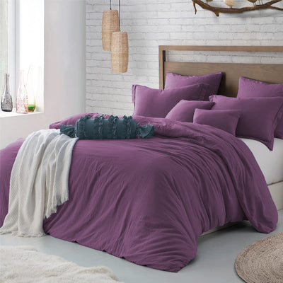 Hotel Soft Microfiber Duvet Cover Set-2000TC Quilt Cover Set & Pillowcases -1 Donna Cover Zipper Closure & 1 x Pillowcases-Breathable Bedding - Wrinkle, Fade, Stain Resistant(Purple,King)