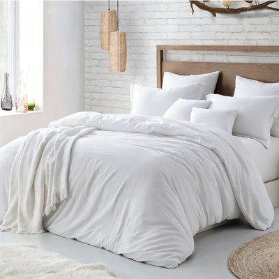 Hotel Soft Microfiber Duvet Cover Set-2000TC Quilt Cover Set & Pillowcases -1 Donna Cover Zipper Closure & 1 x Pillowcases-Breathable Bedding - Wrinkle, Fade, Stain Resistant(White,Single)